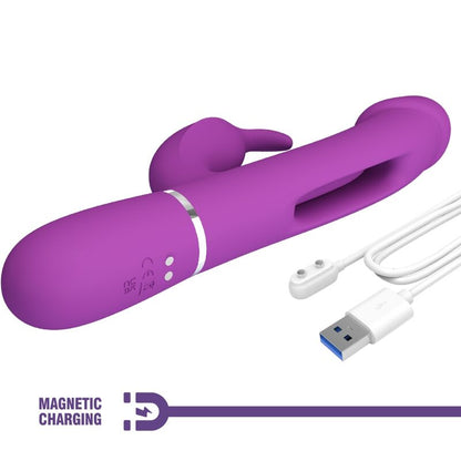 PRETTY LOVE - KAMPAS 3-IN-1 MULTIFUNCTION RABBIT VIBRATOR PURPLE