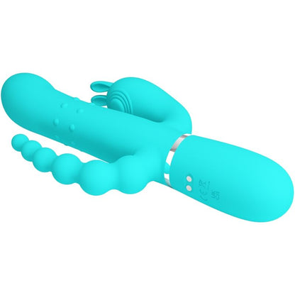 PRETTY LOVE - CAMMY TRIPLE RABBIT MULTIFUNCTIONAL VIBRATOR 4 IN 1 BLUE