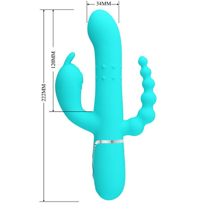 PRETTY LOVE - CAMMY TRIPLE RABBIT MULTIFUNCTIONAL VIBRATOR 4 IN 1 BLUE