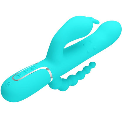 PRETTY LOVE - CAMMY TRIPLE RABBIT MULTIFUNCTIONAL VIBRATOR 4 IN 1 BLUE