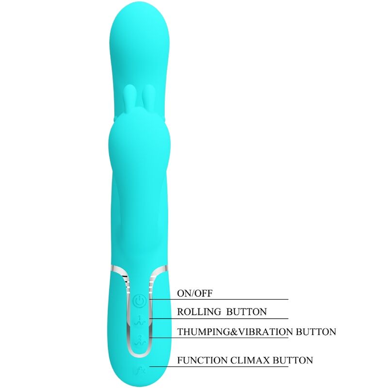 PRETTY LOVE - CAMMY TRIPLE RABBIT MULTIFUNCTIONAL VIBRATOR 4 IN 1 BLUE