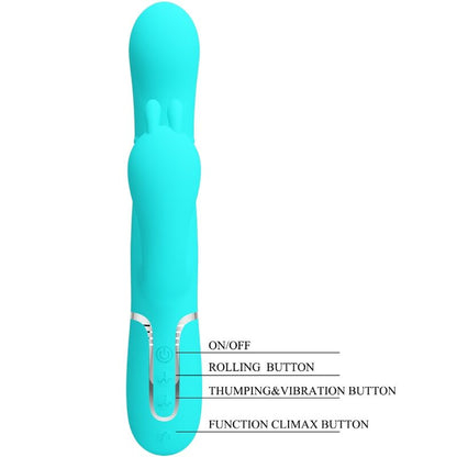 PRETTY LOVE - CAMMY TRIPLE RABBIT MULTIFUNCTIONAL VIBRATOR 4 IN 1 BLUE