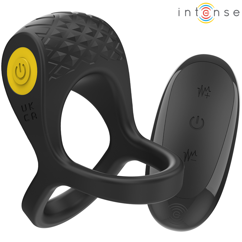 Intense - Alex Double Vibrador Ring Black 10 Vibracions