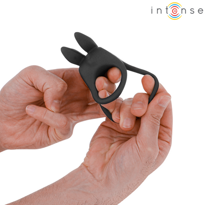 Intenso - Sam anel de vibrador duplo vibrações pretas pretas