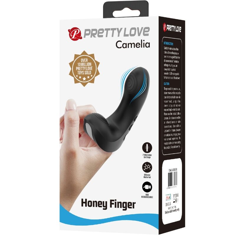 PRETTY LOVE - CAMELLIA FINGER VIBRATOR 7 VIBRATIONS BLACK