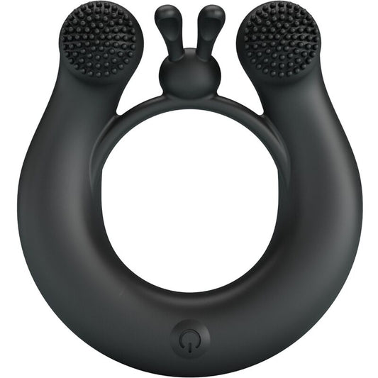 Pretty Love - Anell vibrador de Dahlia + Clítois Sestimulator 12 Vibracions Negre