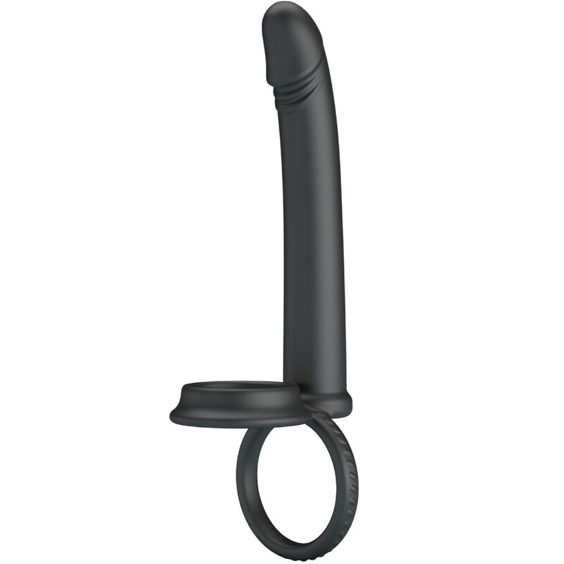 PRETTY LOVE - MOSES DOUBLE PENIS RING FOR WOMEN, BLACK PENETRATION