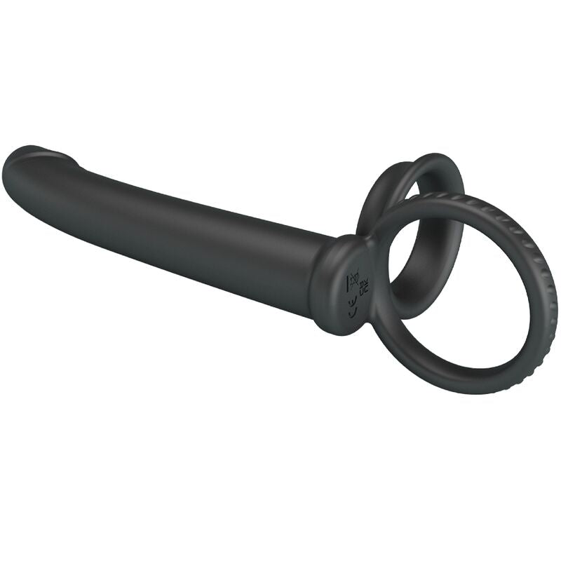 PRETTY LOVE - MOSES DOUBLE PENIS RING FOR WOMEN, BLACK PENETRATION