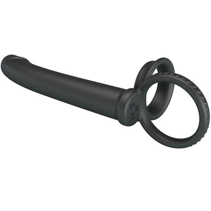 PRETTY LOVE - MOSES DOUBLE PENIS RING FOR WOMEN, BLACK PENETRATION