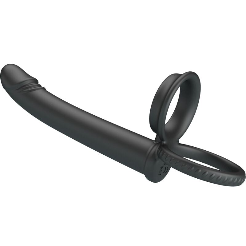 PRETTY LOVE - MOSES DOUBLE PENIS RING FOR WOMEN, BLACK PENETRATION
