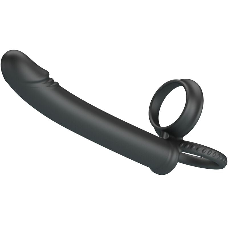 PRETTY LOVE - MOSES DOUBLE PENIS RING FOR WOMEN, BLACK PENETRATION