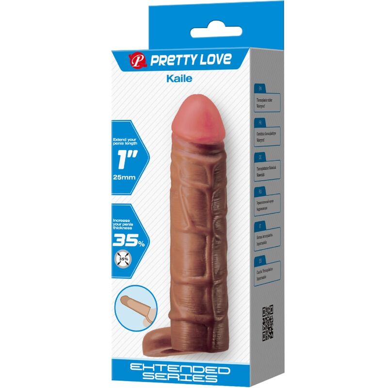 PRETTY LOVE - KAILE EXTENSOR DE PÉNIS DE 2.5 CM MULATO