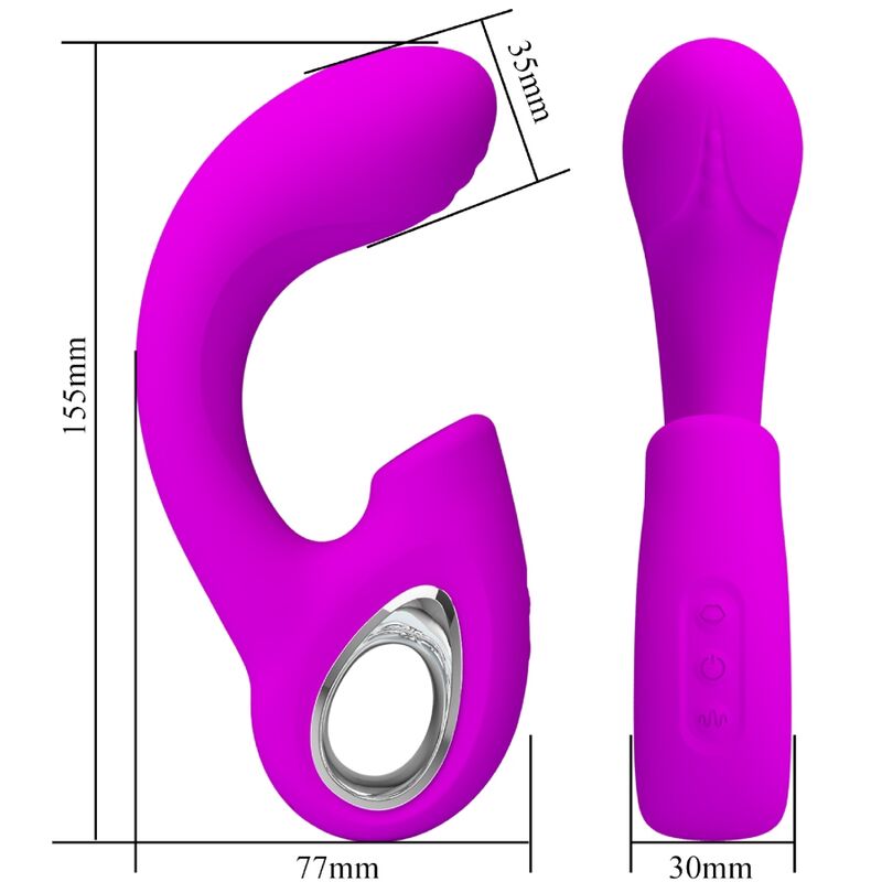 PRETTY LOVE - SIBEL G-SPOT VIBRATOR + CLITORAL STIMULATOR 10 VIBRATIONS PURPLE
