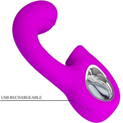 PRETTY LOVE - SIBEL G-SPOT VIBRATOR + CLITORAL STIMULATOR 10 VIBRATIONS PURPLE