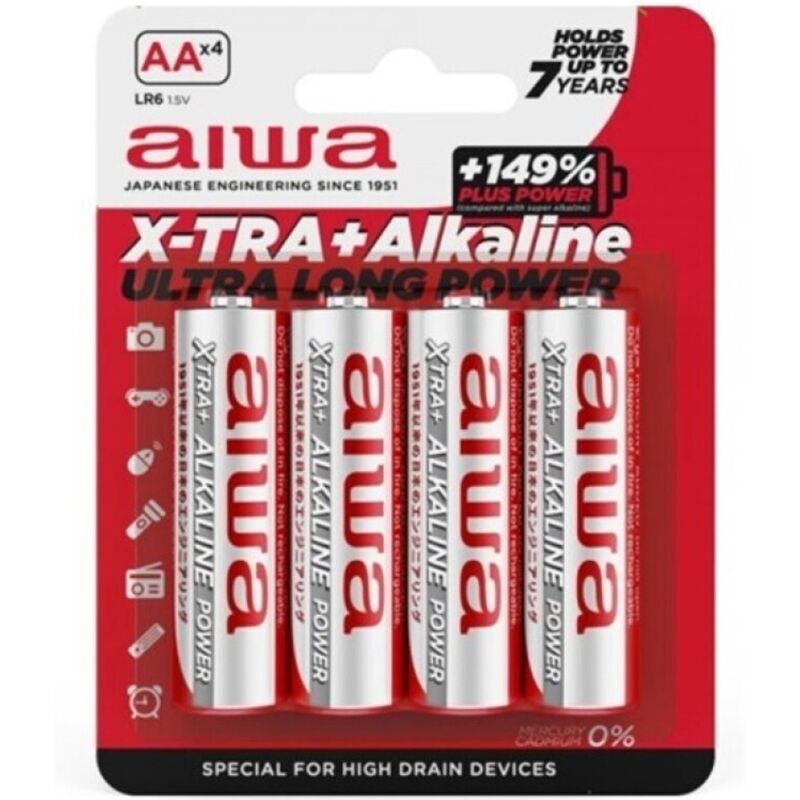 Aiwa - bateria alcalina alcalina x aa lr6 blister*4