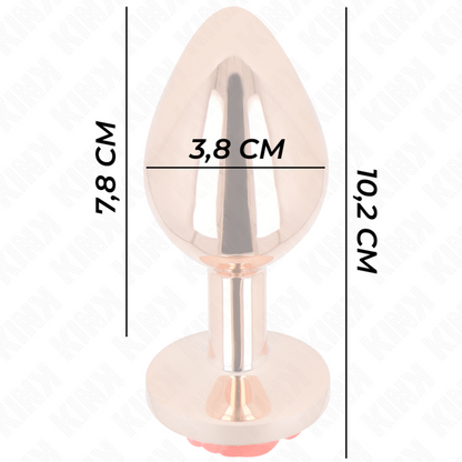 KINK - ROSE GOLD ROSE RED ANAL PLUG L