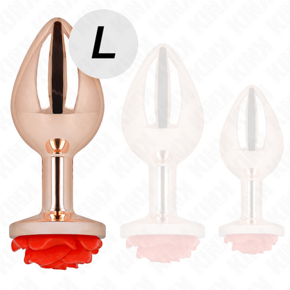 KINK - ROSE GOLD ROSE RED ANAL PLUG L
