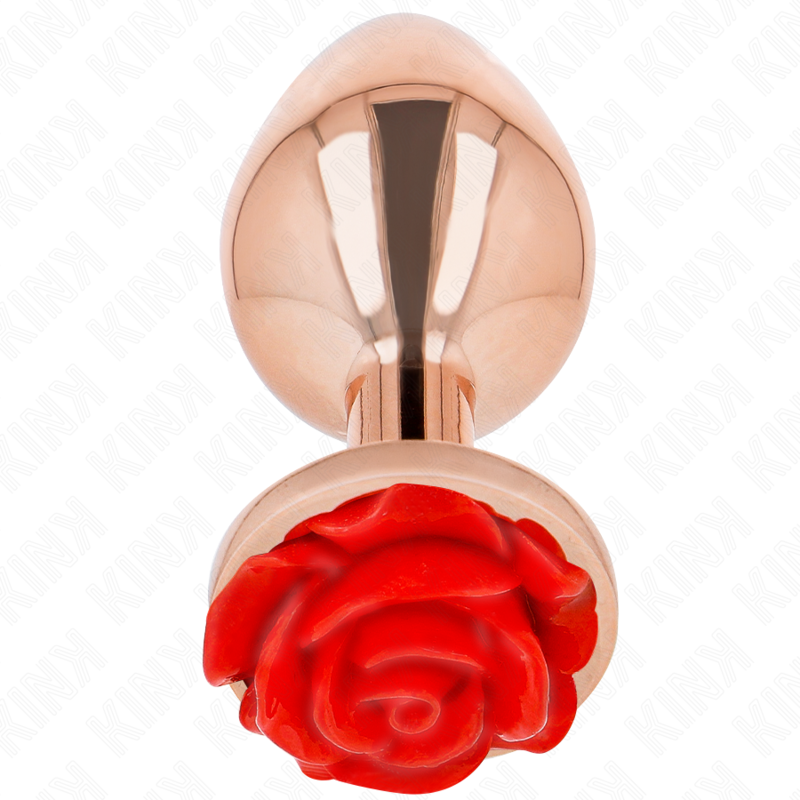 KINK - ROSE GOLD ROSE RED ANAL PLUG L