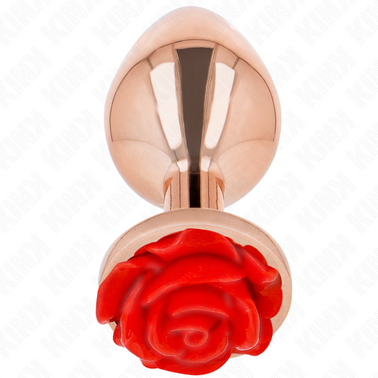 KINK - ROSE GOLD ROSE RED ANAL PLUG L