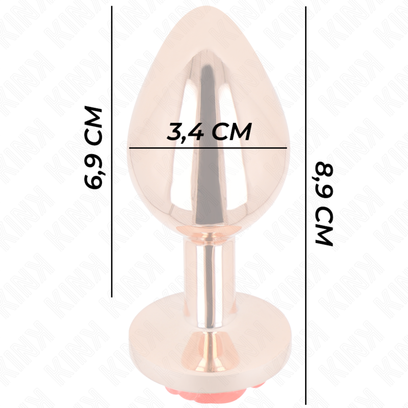 KINK - PLUG ANAL OURO ROSA ROSA VERMELHA M