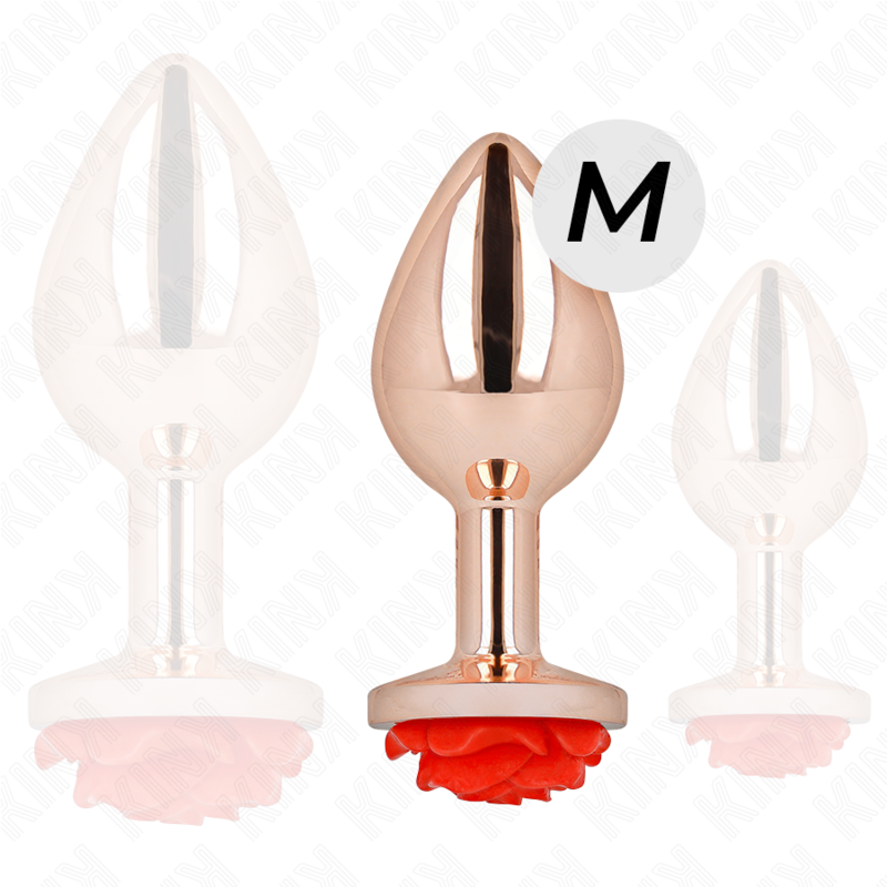 KINK - PLUG ANAL OURO ROSA ROSA VERMELHA M