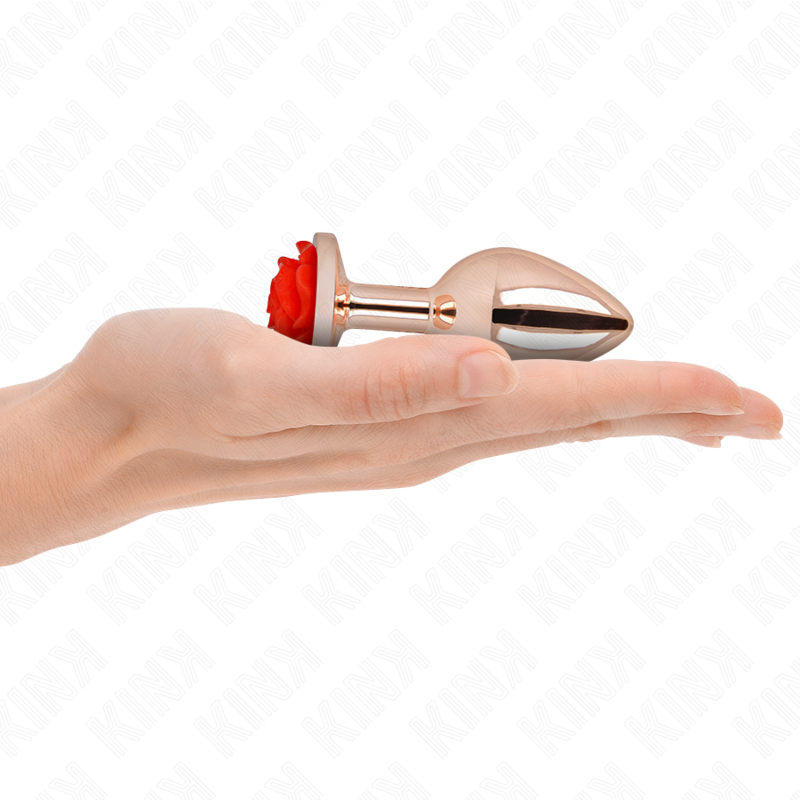 KINK - PLUG ANAL OURO ROSA ROSA VERMELHA M