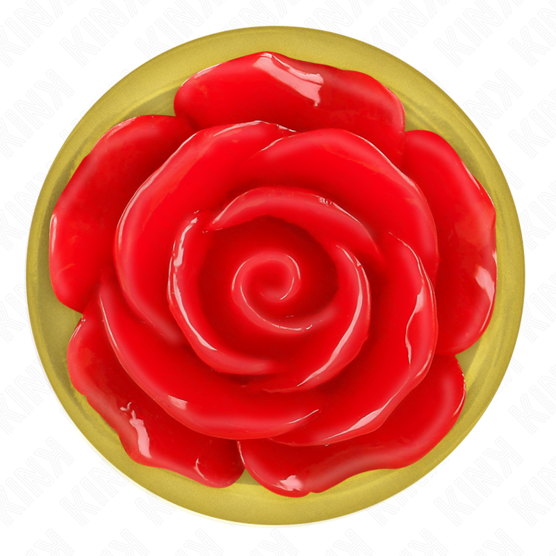 KINK - PLUG ANAL DOURADO ROSA VERMELHA TAMANHO S