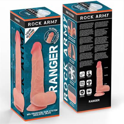 ROCKARMY - RANGER DILDO REALISTA DUAL DENSITY LIQUID SILICONE 22 CM -O- 3.6 CM