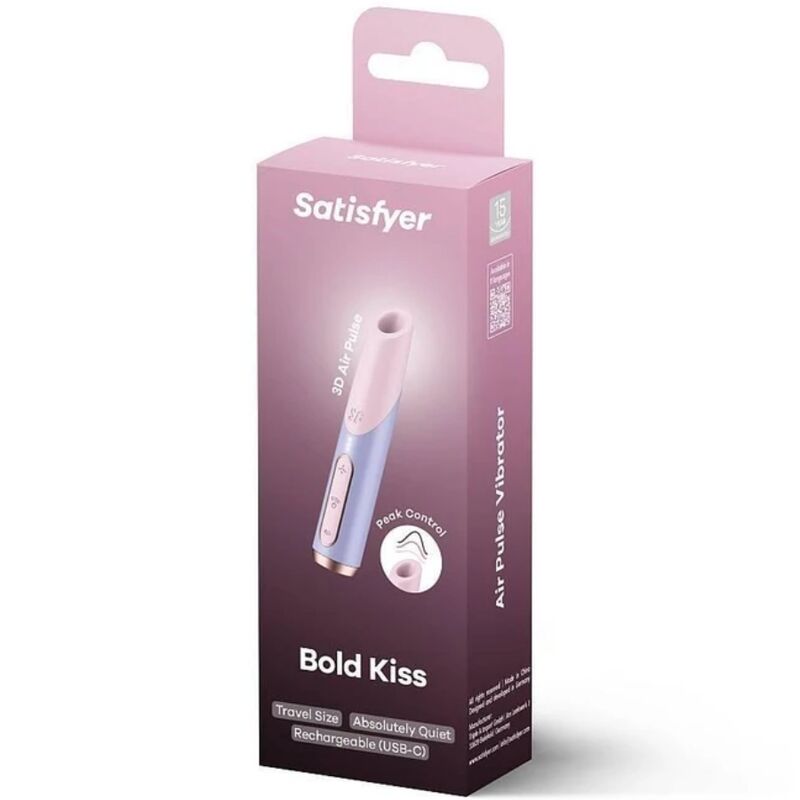 SATISFYER - BOLD KISS CLITORAL STIMULATOR WITH PINK/VIOLET WAVES