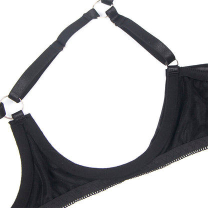 SUBBLIME - 955199 SET ADJUSTABLE BLACK BOW BRA S/M