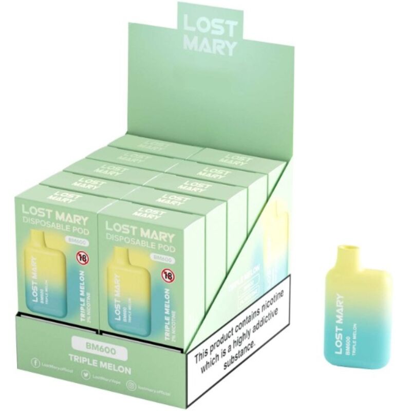 LOST MARY - BM600 VAPER NICOTINE 2% DISPOSABLE TRIPLE MELON FLAVOR