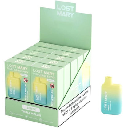 LOST MARY - BM600 VAPER NICOTINE 2% DISPOSABLE TRIPLE MELON FLAVOR