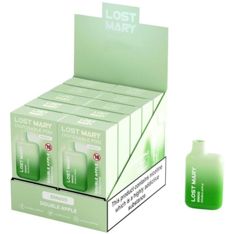 LOST MARY - BM600 VAPER NICOTINE 2% DISPOSABLE DOUBLE APPLE FLAVOR