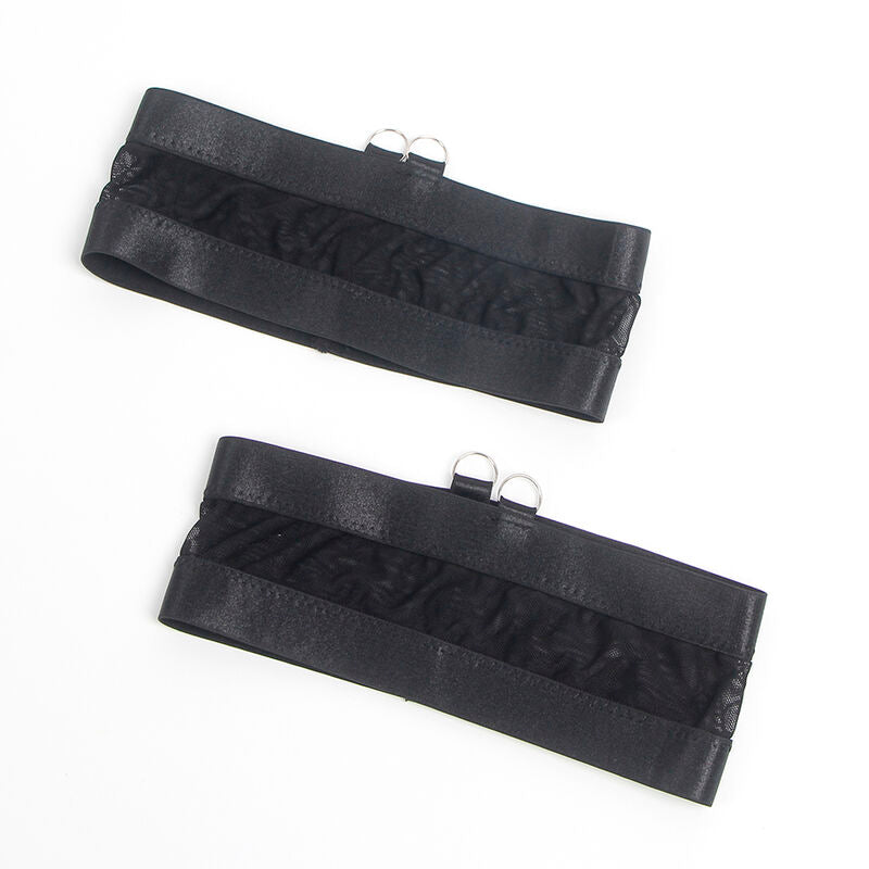 SUBBLIME - 955236 BONDAGE BRA AND GARTER SET BLACK S/M