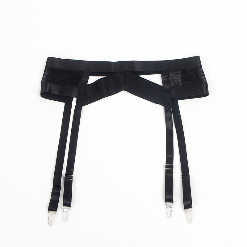 SUBBLIME - 955236 BONDAGE BRA AND GARTER SET BLACK S/M