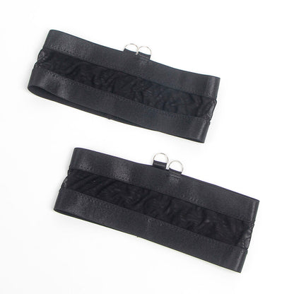 SUBBLIME - 955243 BONDAGE BRA AND GARTER SET BLACK L/XL