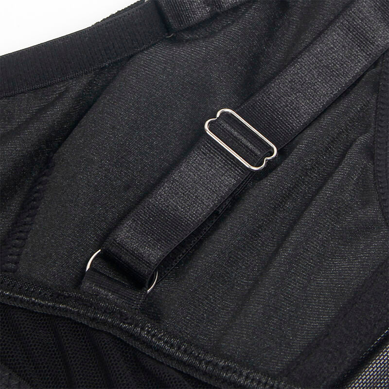 SUBBLIME - 955243 BONDAGE BRA AND GARTER SET BLACK L/XL