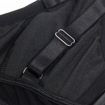 SUBBLIME - 955243 BONDAGE BRA AND GARTER SET BLACK L/XL