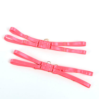 SUBBLIME - 955298 BRA SET WITH COLLAR AND LEG DETAILS FLUORESCENT PINK S/M