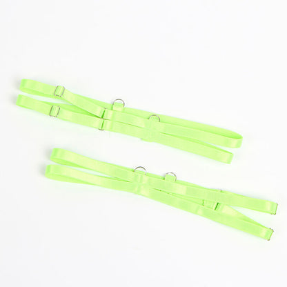 SUBBLIME - 955311 LACE BRA AND GARTER SET GREEN AND BLUE S/M