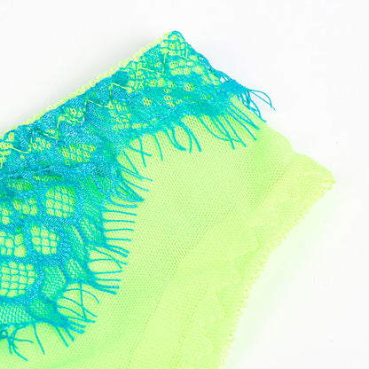 SUBBLIME - 955311 SET SUJETADOR CON ENCAJE Y LIGUEROS VERDE Y AZUL S/M