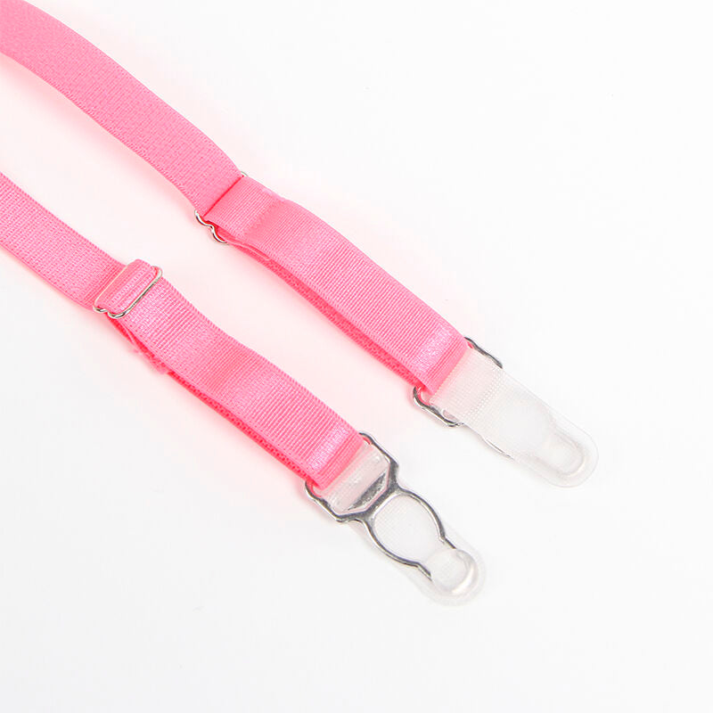 SUBBLIME - 955366 LACE BRA AND GARTER SET PINK AND PURPLE L/XL