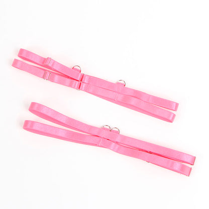 SUBBLIME - 955366 LACE BRA AND GARTER SET PINK AND PURPLE L/XL