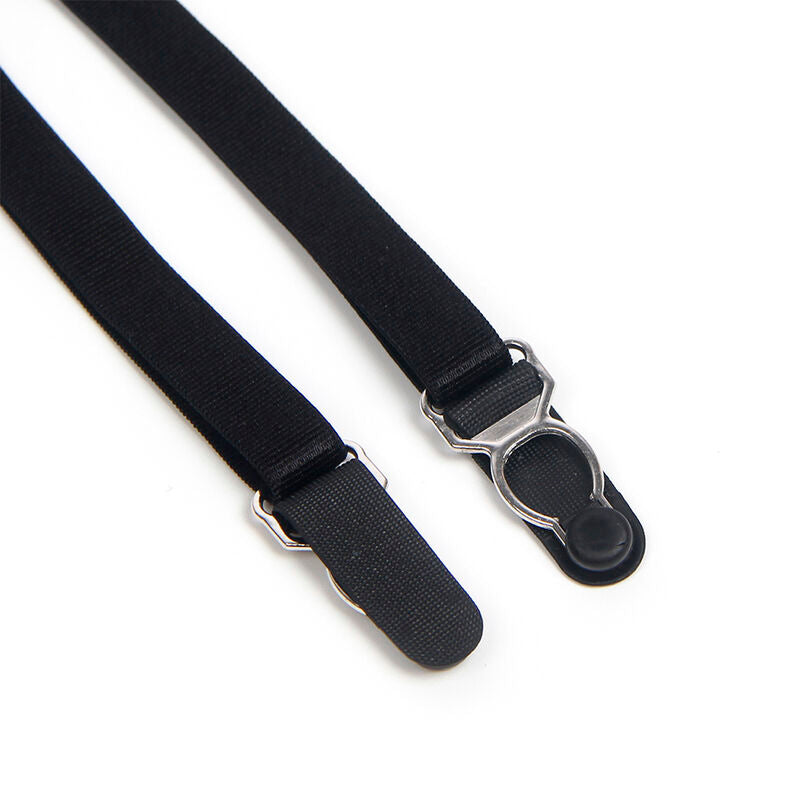 SUBBLIME - 955496 LACE BODYSUIT WITH TIES AND GARTER S/M BLACK S/M