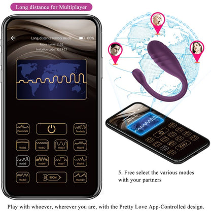 PRETTY LOVE - LEVIATHAN APP-CONTROLLED VIBRATOR PURPLE