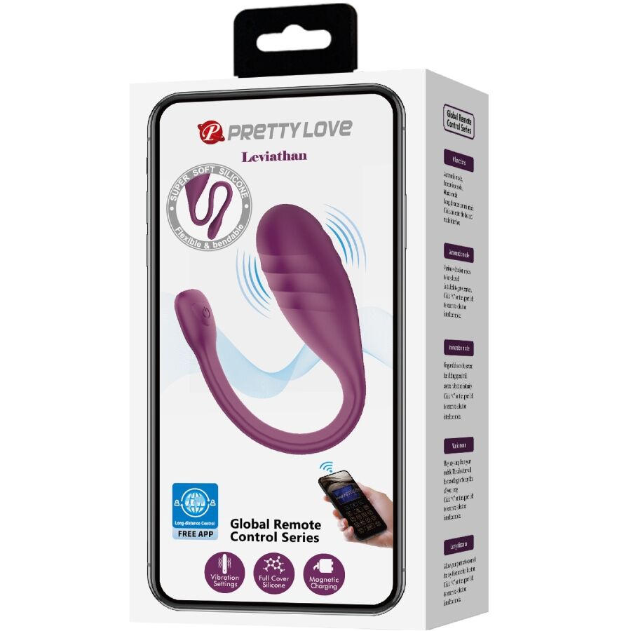 PRETTY LOVE - LEVIATHAN APP-CONTROLLED VIBRATOR PURPLE