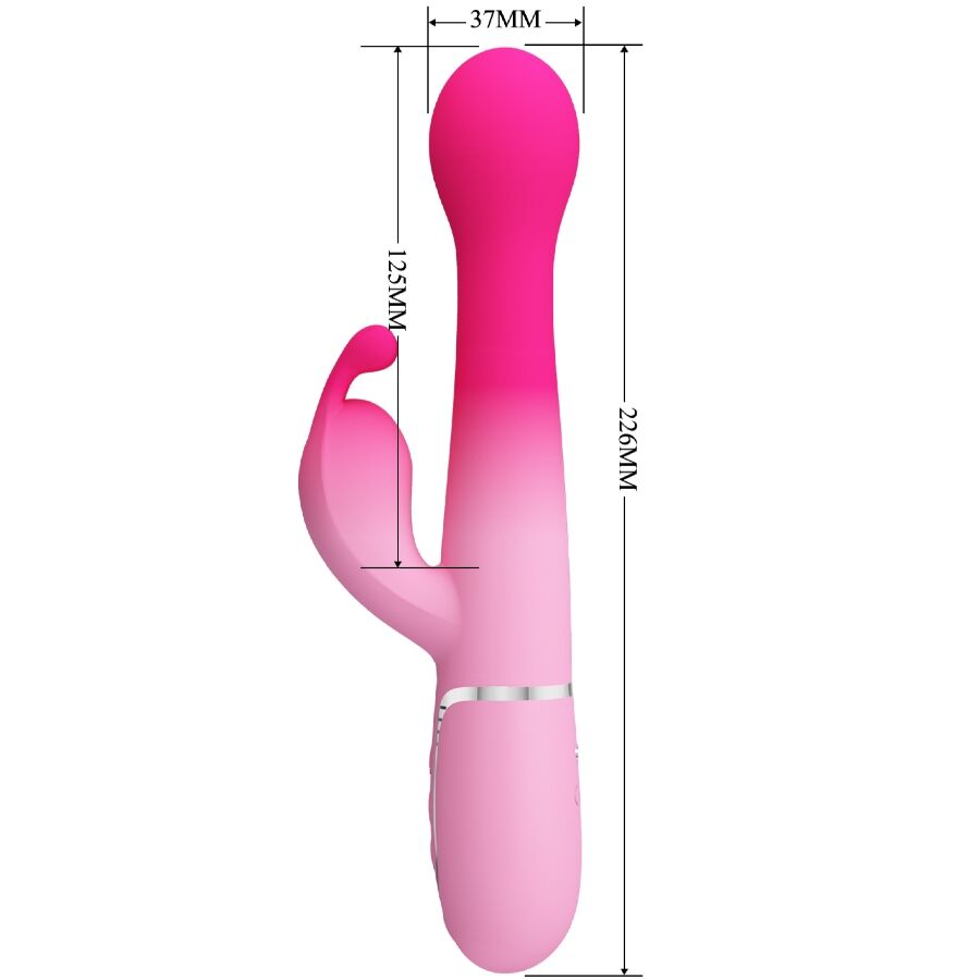 PRETTY LOVE - DEJON RABBIT 3 IN 1 MULTIFUNCTION VIBRATOR PINK