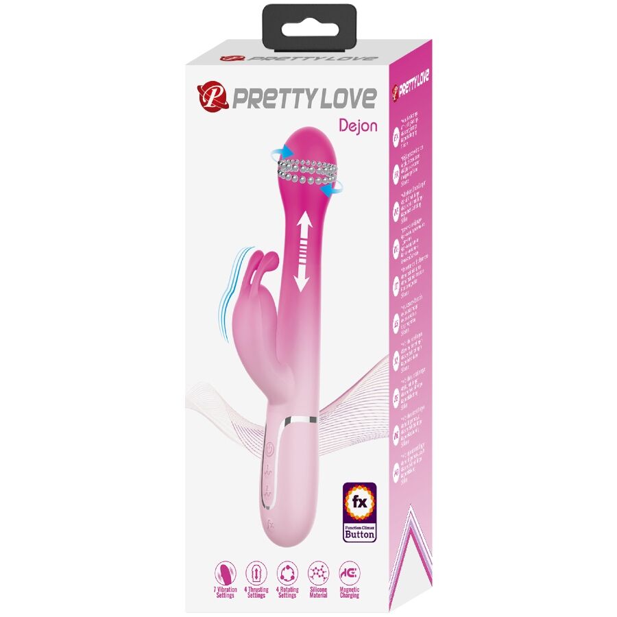 PRETTY LOVE - DEJON RABBIT 3 IN 1 MULTIFUNCTION VIBRATOR PINK
