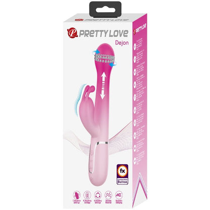 PRETTY LOVE - DEJON RABBIT 3 IN 1 MULTIFUNCTION VIBRATOR PINK