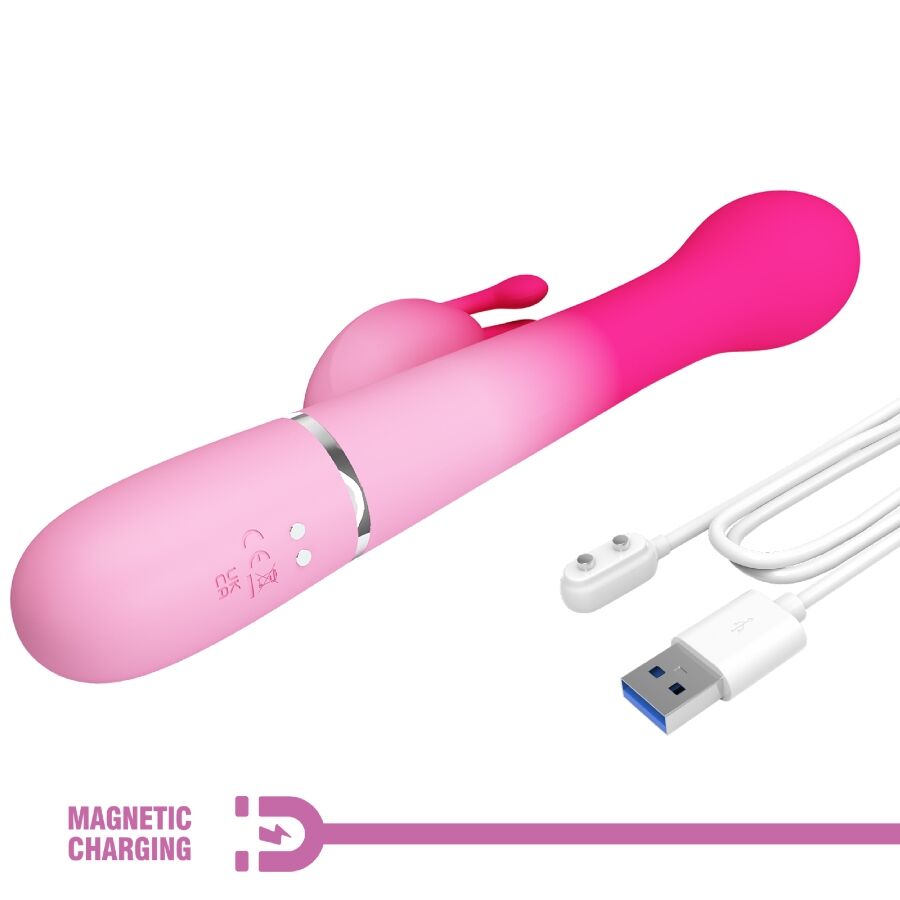 PRETTY LOVE - DEJON RABBIT 3 IN 1 MULTIFUNCTION VIBRATOR PINK